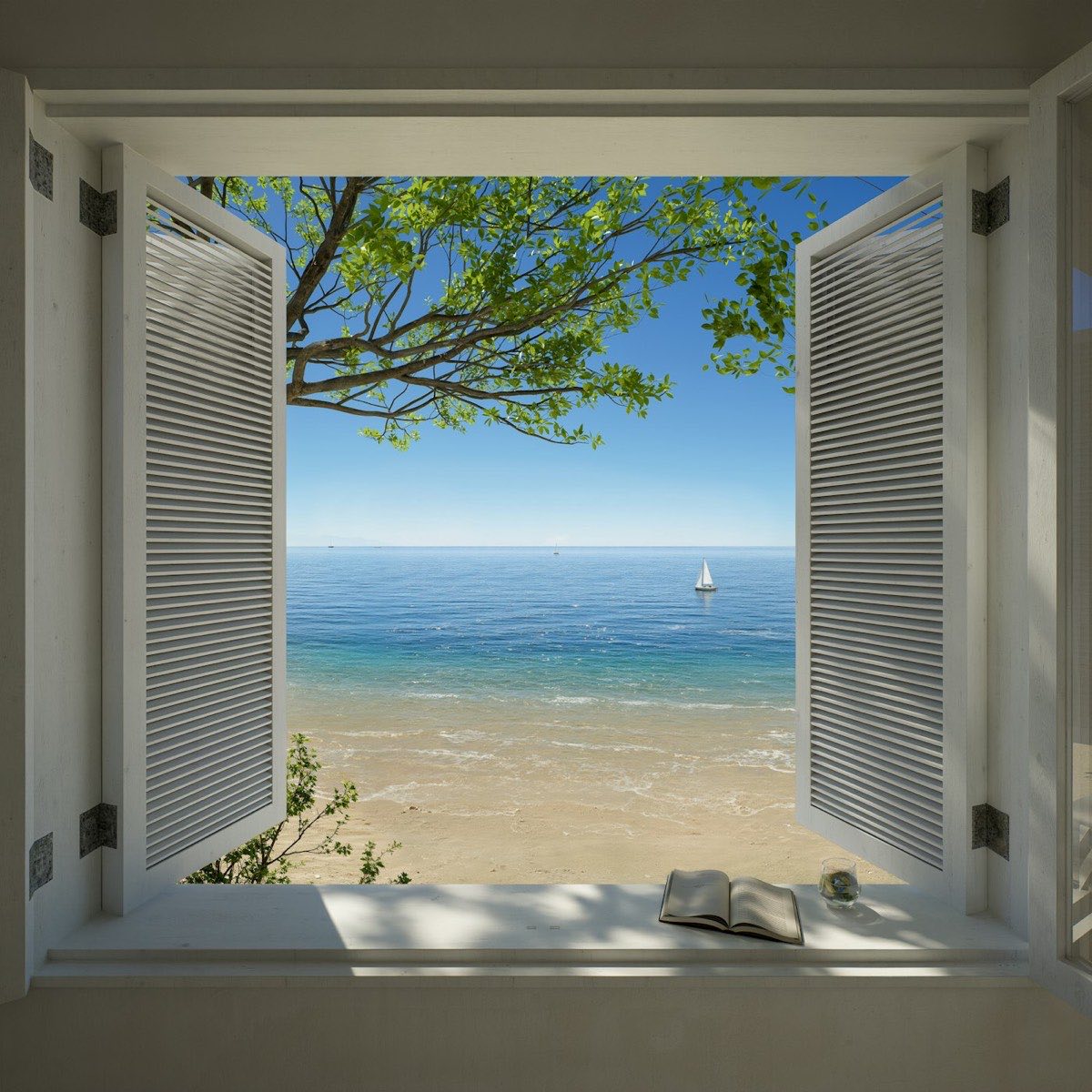 Open Window, Coastal, 24 by 32
