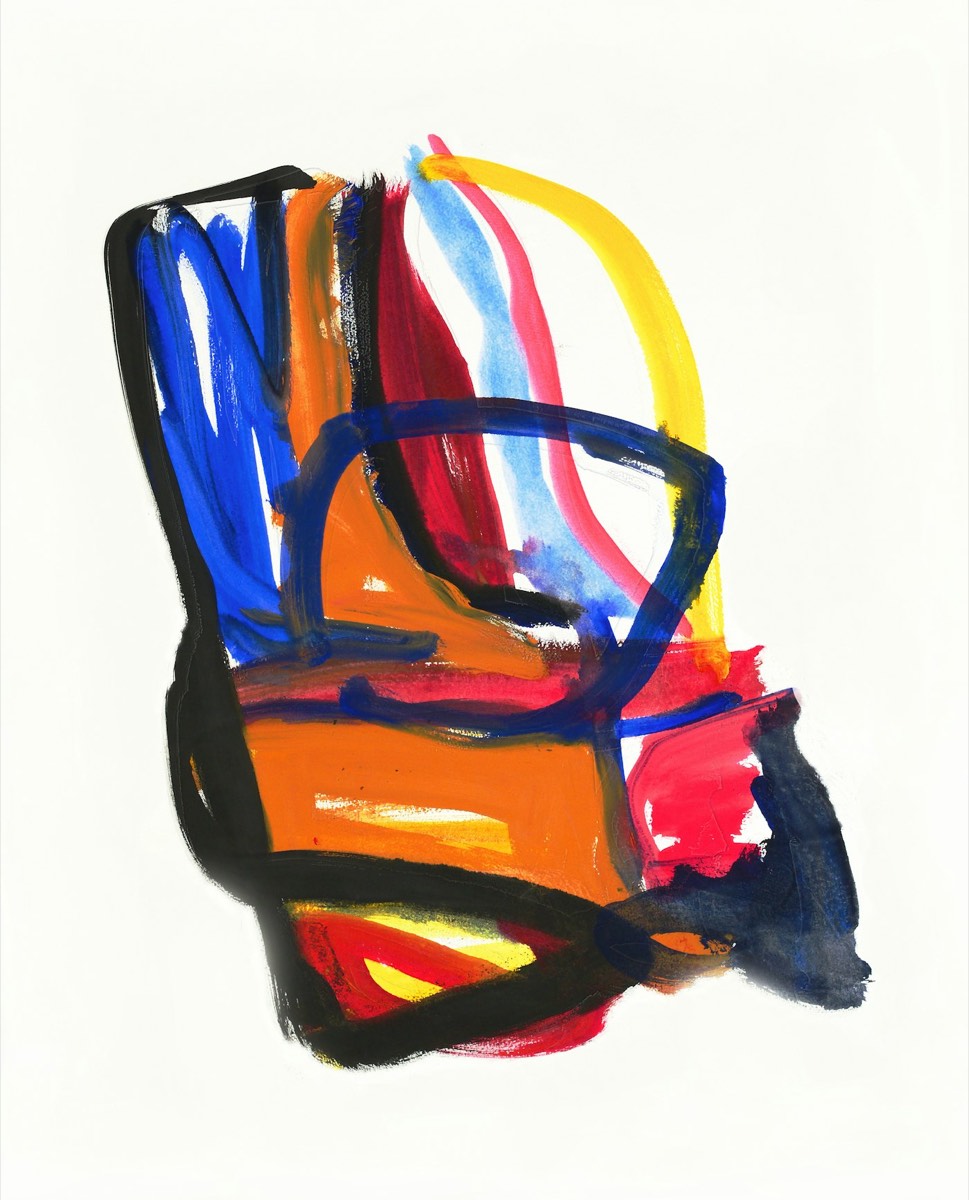 Two Chairs, Line Drawing, 16 by 20